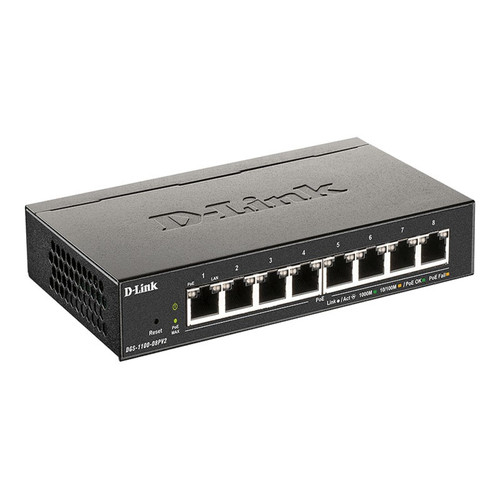 DGS110008PV2 | D-Link | 8-Port Gigabit PoE+ Managed Switch