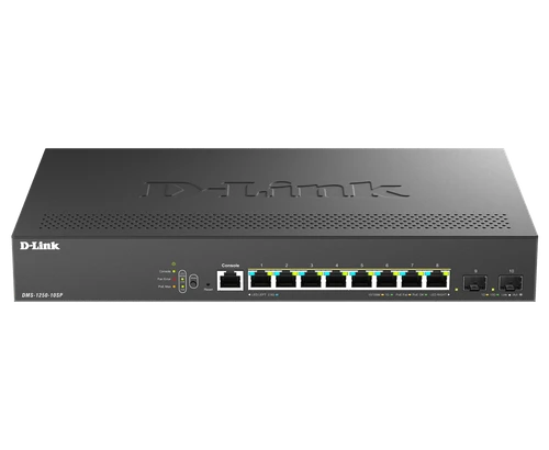 DMS-1250-10SP | D-Link | 8-Port Multi-Gigabit PoE+ Managed Switch