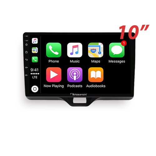Nakamichi Android Wireless Apple Carplay Android Auto Sat Nav Solution compatible with Toyota Yaris 2019-2024