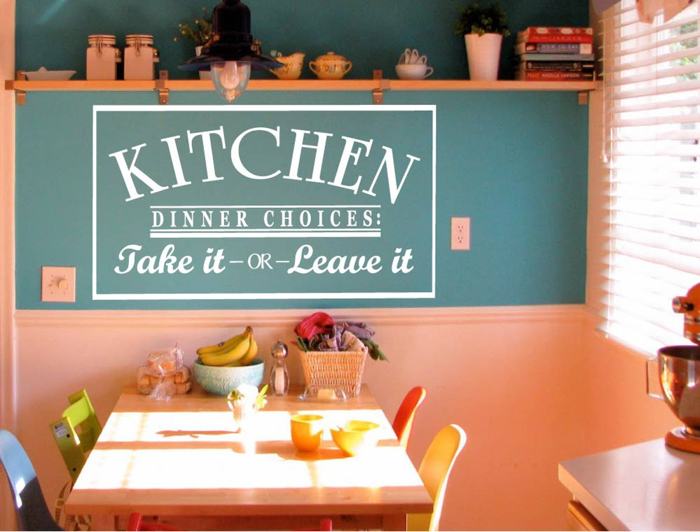 Kitchen dinner choices wall sticker ( FREE application tool )