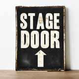 vintage effect metal theatre stage door sign