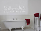 bathroom rules wall art sticker white