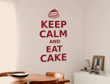 keep calm and eat cake wall sticker red