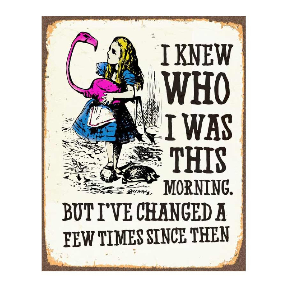 I'm Late I'm Late Alice in Wonderland Metal Wall Sign