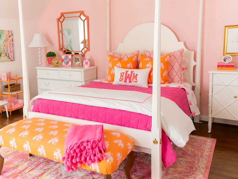 12 Preppy Bedroom Ideas that are Pretty in Pink Aspect Wall Art