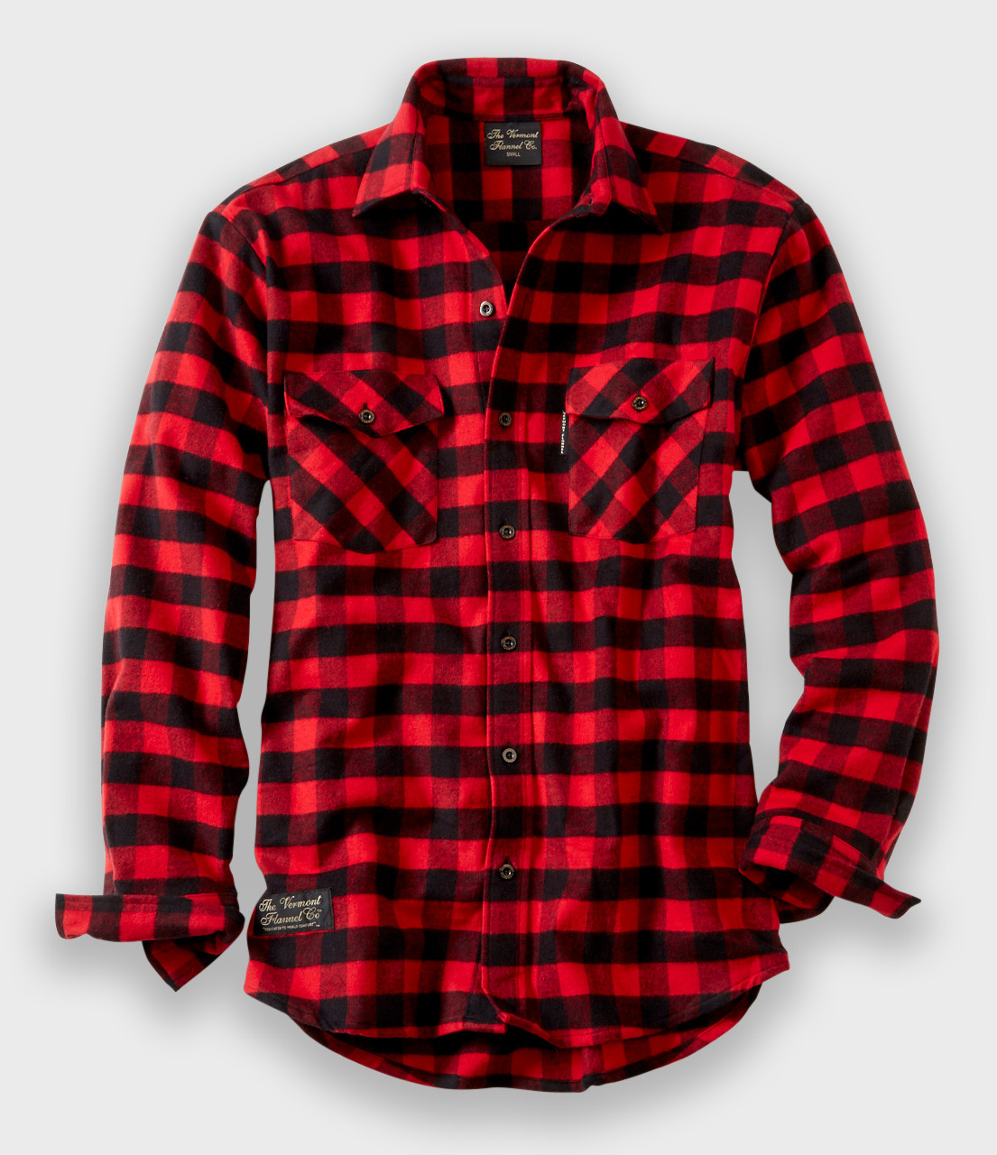 Men's Flannelette Long Sleeve Shirt 100% Cotton Check Authentic Flannel