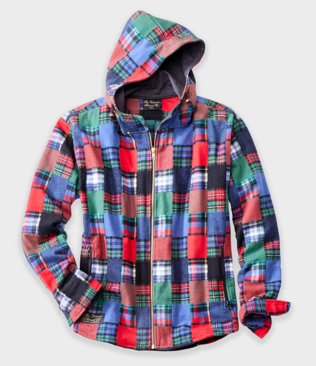 Hooded Flannel Zip Jacket - Handcrafted USA - Vermont Flannel