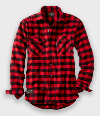 Men's Classic Flannel Shirt - Red Buffalo