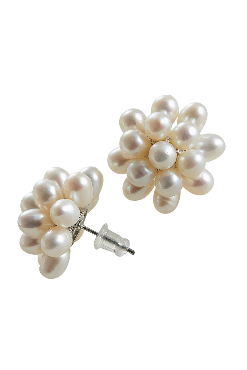 Large Pearl Earrings White Real Pearl Studs Bri... - Folksy