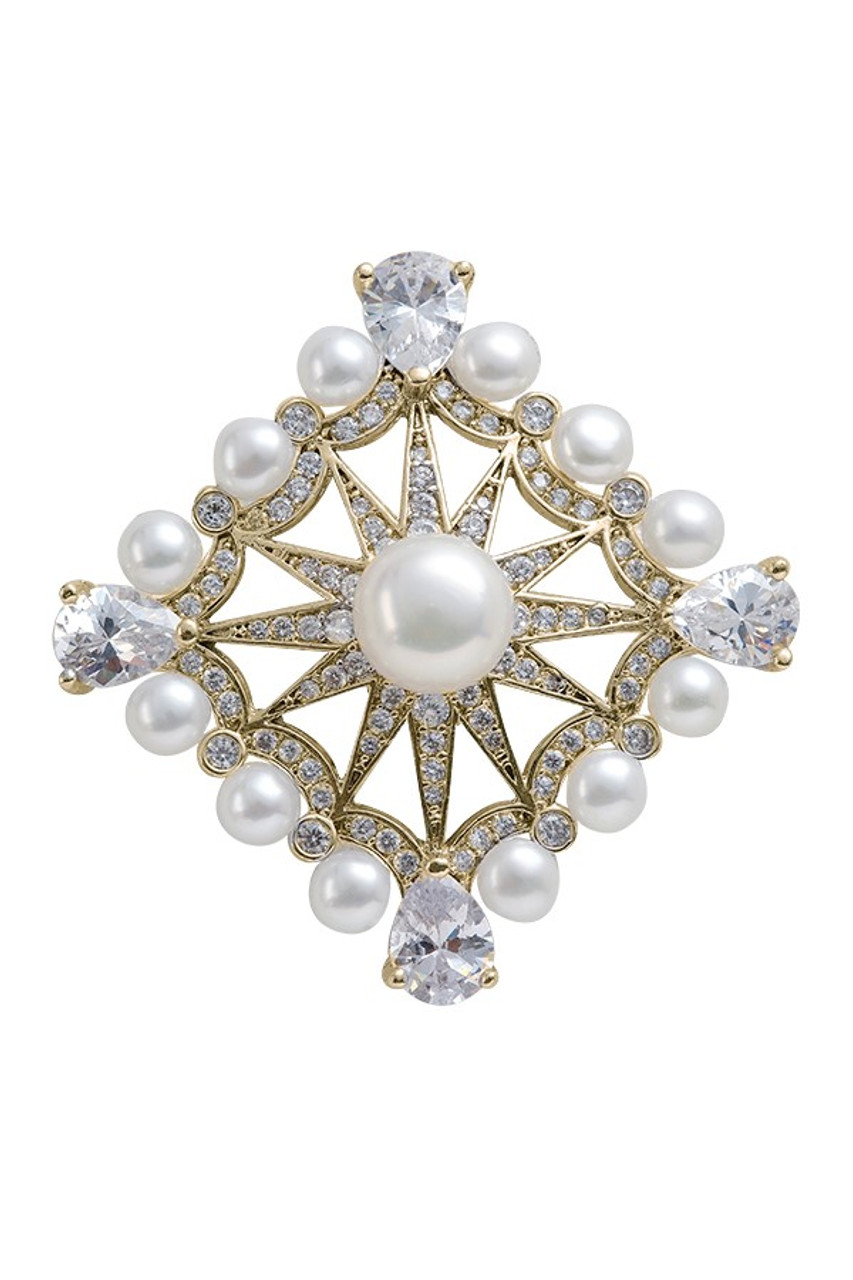 Pearl Star Brooch