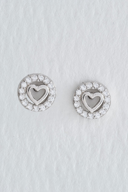 Circle Heart Earrings E4096