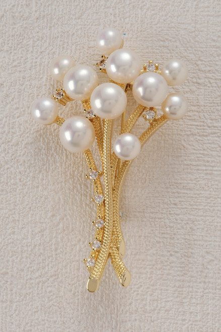 Cultured Pearl 14k Yellow Gold Pin Brooch Pearl Enhancer -  UK