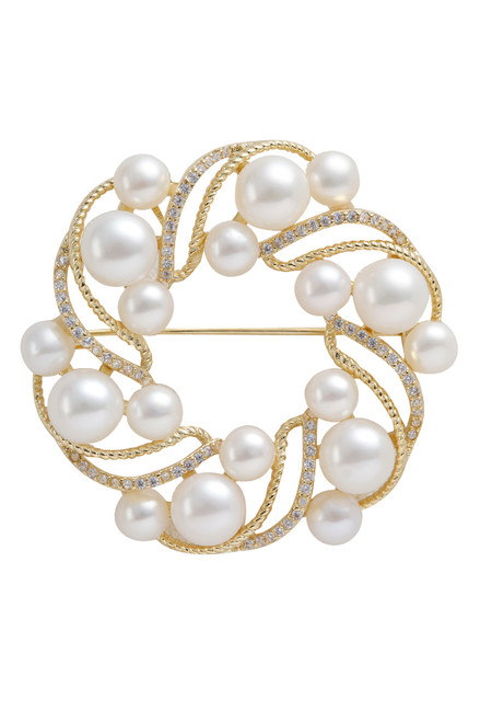 VioletteStoreUK Brooches for Women, Gold Pearl Brooch, Pearl Brooches for Women UK, Elegant Brooch for Women, Brooch Gift, Women Accessories