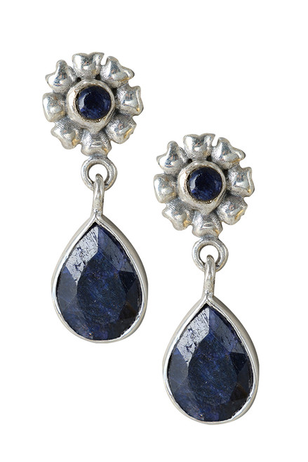 Sapphire Floral Earrings
