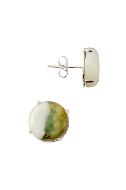 Burmese Jade Two Tone Earrings