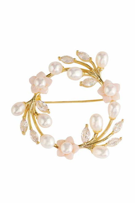 Pearl Crystal Wreath Brooch Pearl Crystal Wreath Brooch