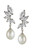 Pearl Half Moon Earrings in white
