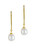 Bar Drop Pearl Earrings in Gold-Plated Sterling Silver
