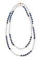 46” Pearl & Lapis Necklace