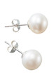 Classic Silver Pearl Earrings in 9mm