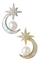 New Moon Akoya Pearl Earrings gold plated & Silver plated