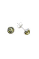 7mm Green Amber Stud Earring