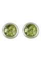 7mm Green Amber Stud Earring