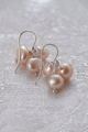 Triple Pink Pearl Earrings