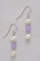Pearl & Lavender Jade Earrings