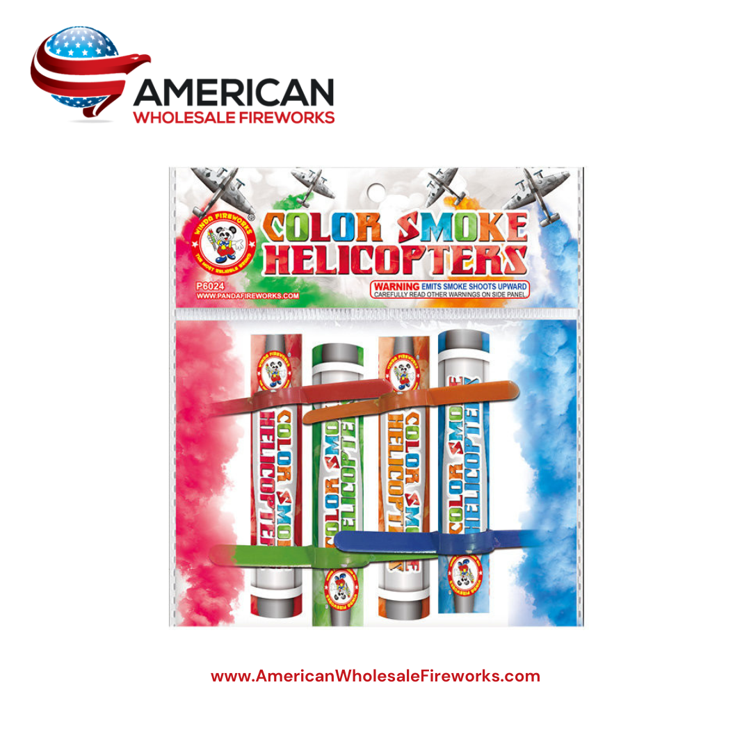 Color Smoke Helicopters (Pack of 4) - Spinner and Smoke