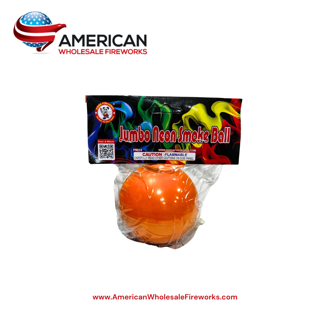 Jumbo Neon Smoke Ball - Orange (Single) - Smoke