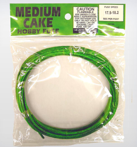 Fuse - 17.9 - 18.2 Seconds a Foot - Medium Cake Cannon Hobby Fuse Green