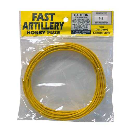 Fuse - 4 to 5 Seconds a Foot - Fast Artillery Cannon Hobby Fuse Yellow