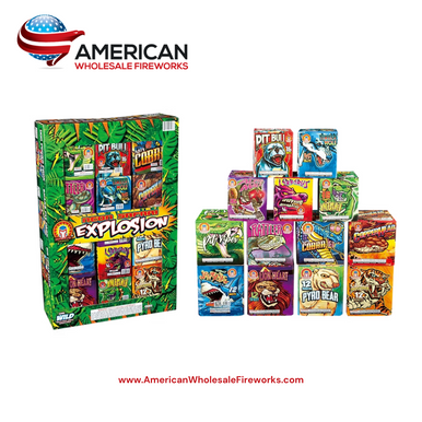 Neon Safari Explosion (Case of 13) - 200 Gram Cake