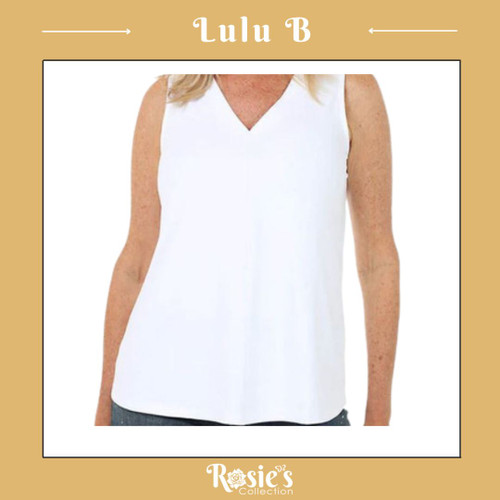 Lulu B SPX5080 White sleeveless V-Neck Top