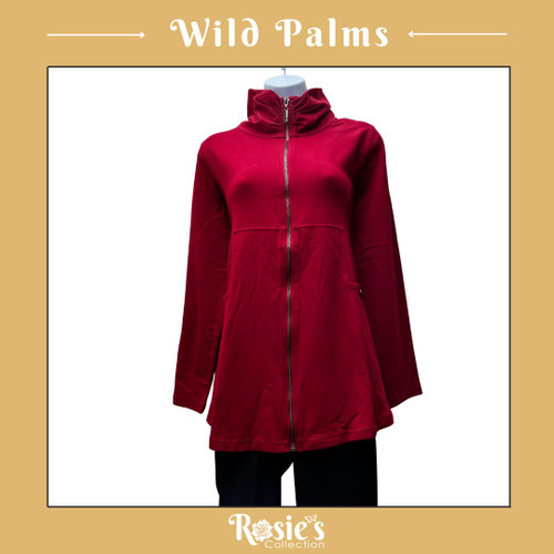 Wild Palms Casual Fall Jacket - Wine