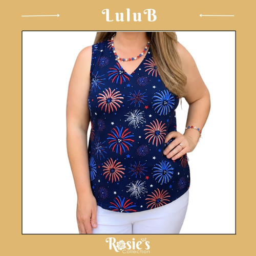 LuluB SPX5321 V Neck Tank RWB