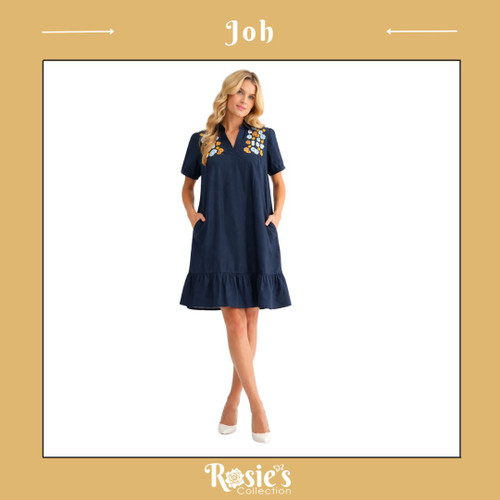 Joh Wrenna Dress With Embroidered Flower Sparkles