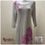 Apparel Designs by Bobbie Cropp - Light Gray Dress with Purple and Pink Flowers  - Size M