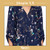  FLORAL FAUX WRAP BAND COLLAR BLOUSE