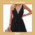 Miss Sparkling V-neck Ruffled Hem Dress