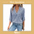 Miss Sparkling Striped 3/4 Sleeve Blouse