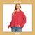 Zenana Brushed Melange Hacci Dolman Sleeve Red