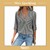 Miss Sparkling Striped 3/4 Sleeve Blouse - BLACK