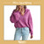 Miss Sparkling Knit Long Sleeve Polo Sweater -Pink