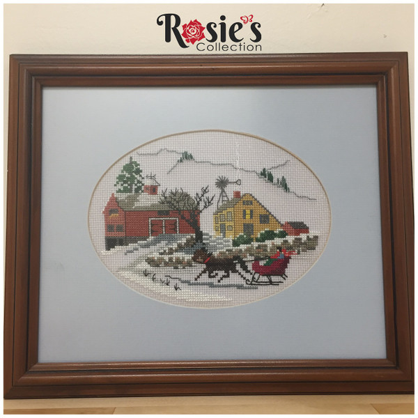 Cross Stitch by Donna Cropp - Farm House and Horse Drawn sled