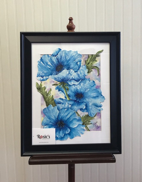 Bobbie Cropp Artwork- Blooming Sapphire Painting