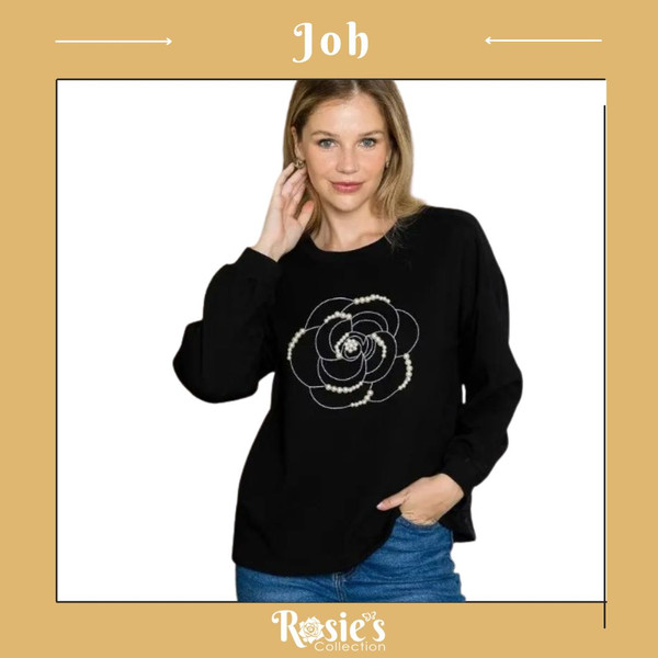 Joh Black Rose Top - Rachel