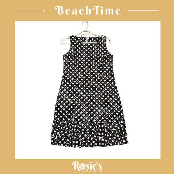 BeachTime SPF4495 PDBK Slv-Less Ruffle Trim Dress 