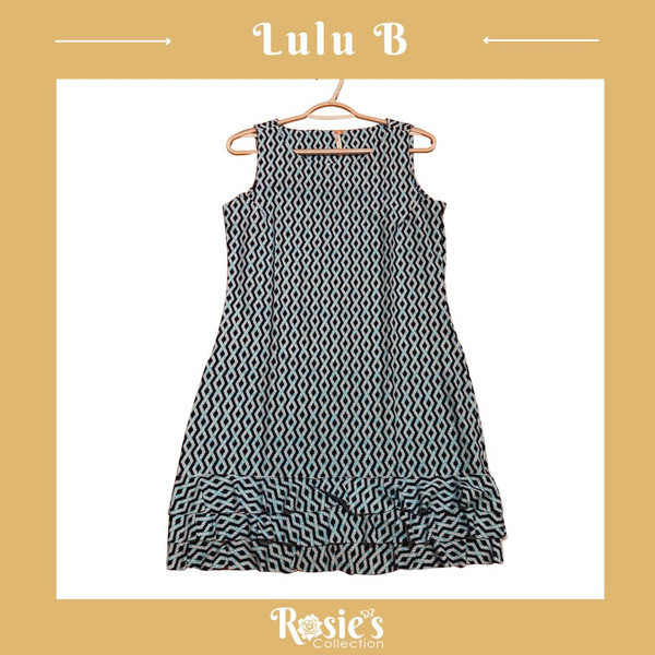 Lulu B SPX4495 RPNY Slv-Less Ruffle Trim Dress 